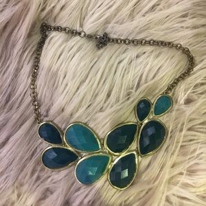 Gold and Turquoise Fashion Necklace